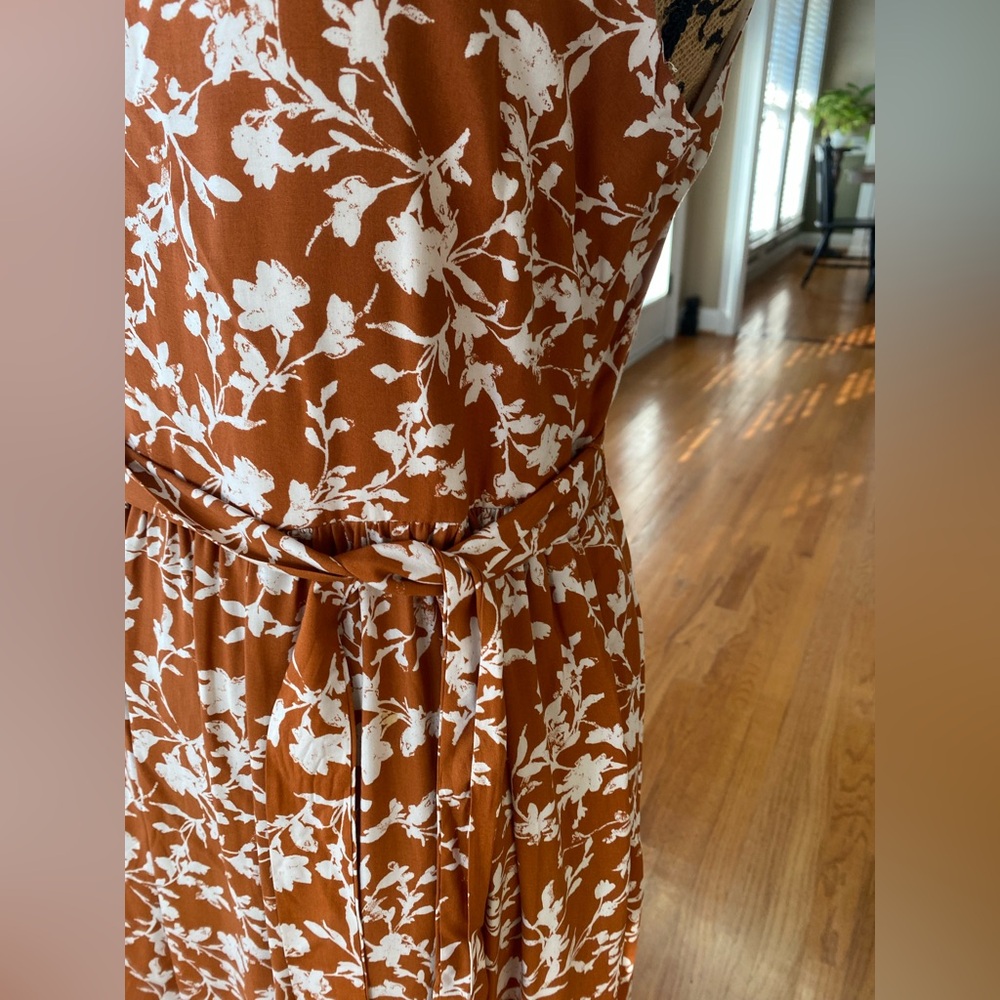 Cynthia Rowley brown and white floral maxi dress - Picture 3 of 8